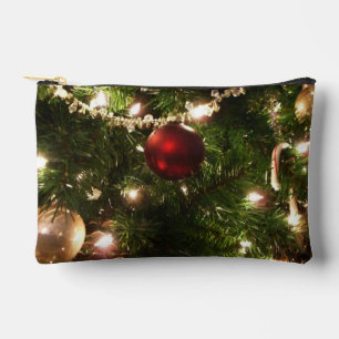 Christmas Tree I Holiday Pretty Green and Red Accessory Pouch
