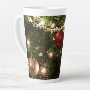 Christmas Tree I Holiday Pretty Green and Red Latte Mug