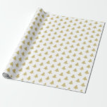 Christmas Tree Iconic Pattern Festive Gold/White Wrapping Paper<br><div class="desc">A simple,  minimalist holiday gold and white Christmas tree iconic pattern created by using one gold icon silhouette.  The tree is repeated in offset rows for a seamless all-over print.  This pattern is a fun idea for gift wrapping,  holiday crafts,  or decorating your home for the Christmas party.</div>