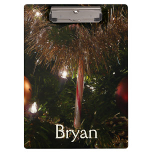 Christmas Tree II Holiday Red and Gold Clipboard