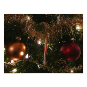 Christmas Tree II Holiday Red and Gold Photo Print