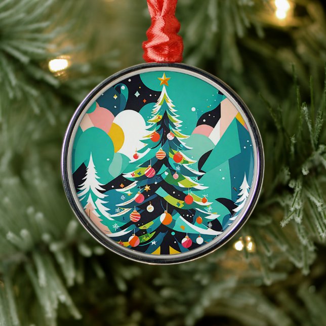 Christmas tree illustration 1 - Ceramic Ornament (Tree)