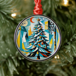 Christmas tree illustration 2 - Ceramic Ornament
