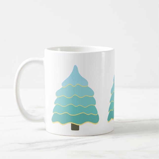 Christmas Tree Illustration Coffee Mug (Left)