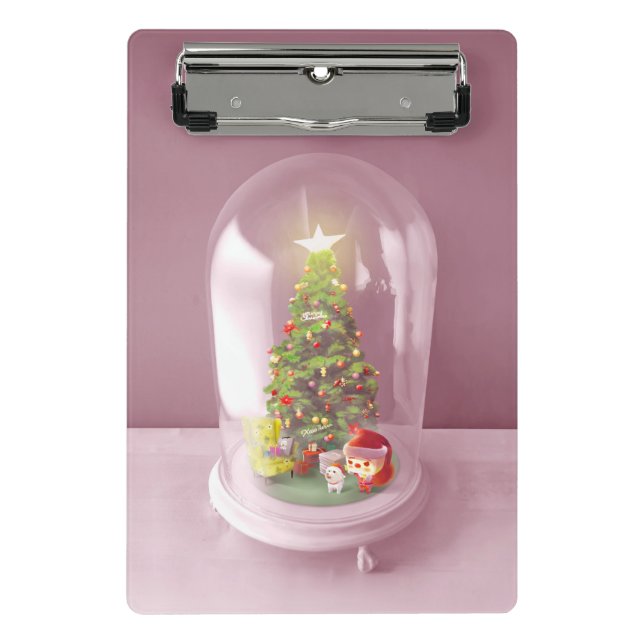Christmas Tree in a Glass Dome Mini Clipboard (Front)