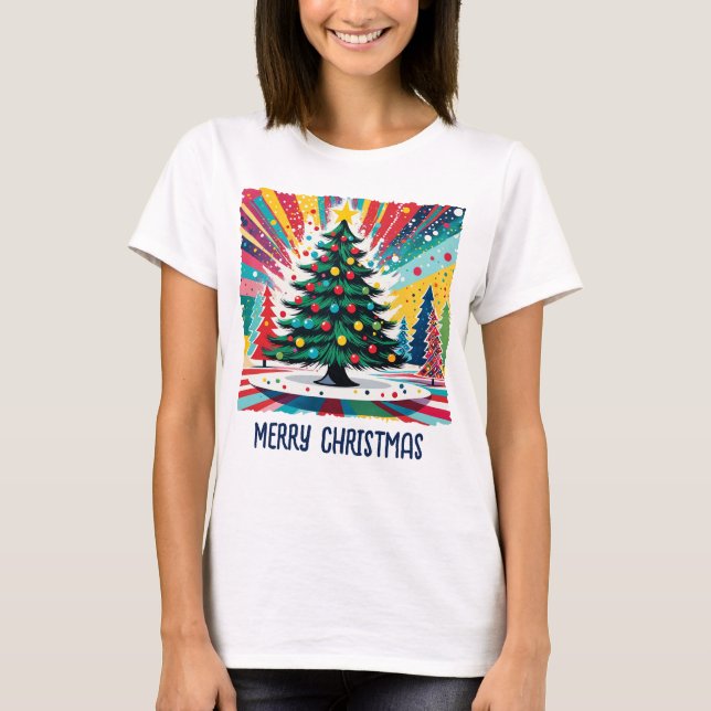 Christmas Tree in abstract art 39 - Fan Fun T-Shirt (Front)