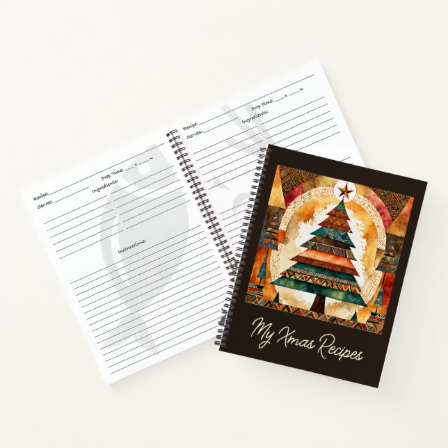 Christmas Tree in abstract art 44 - Fan Fun Notebook (Inside)