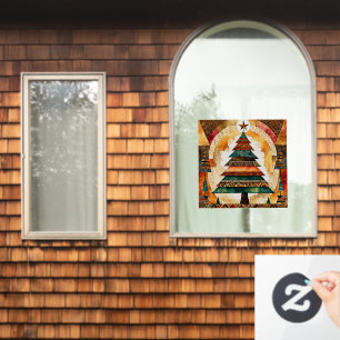 Christmas Tree in abstract art 44 - Fan Fun Window Cling