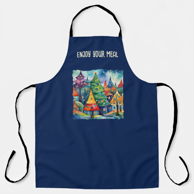 Christmas Tree in abstract art 8 - Fan Fun Apron (Front)