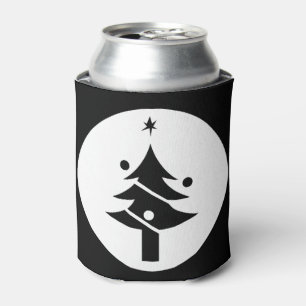 Christmas tree in circle can cooler