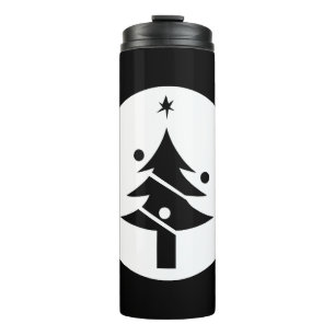 Christmas tree in circle thermal tumbler