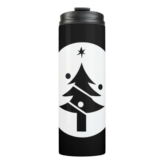 Christmas tree in circle thermal tumbler (Front)