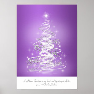 Christmas Tree In Purple Poster