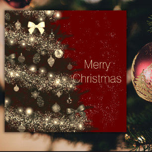 Christmas tree in sepia and red