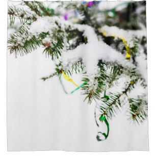 Christmas Tree In Snow Shower Curtain