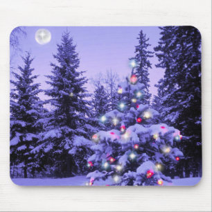 Christmas Tree in the Forest Mouse Mat