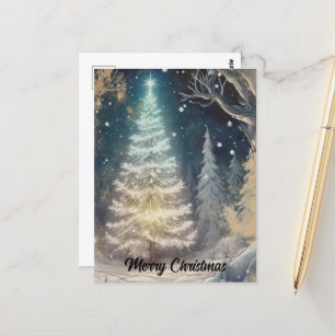 Christmas Tree in the Forest Postcard