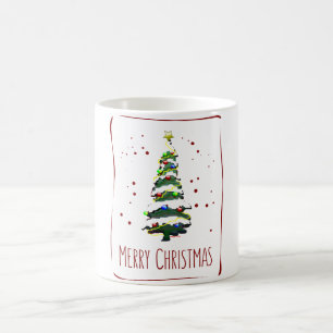 Christmas Tree In The Snow, Greeting Card 2022 Coffee Mug