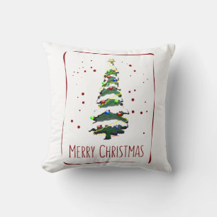 Christmas Tree In The Snow, Greeting Card 2022 Cushion