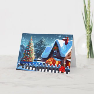 Christmas tree in the Snow Note Card