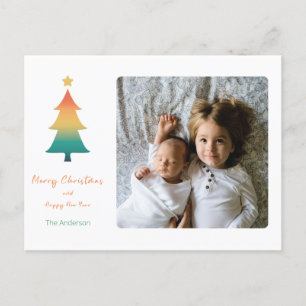 Christmas tree in twilight Holiday greeting Postca Postcard