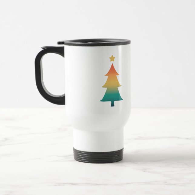 Christmas tree in twilight  travel mug (Left)