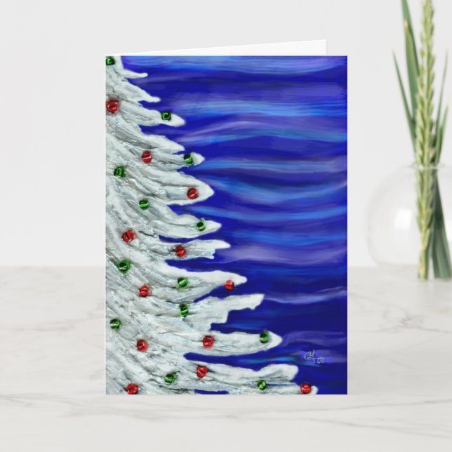 Christmas tree in white. holiday card (Front)