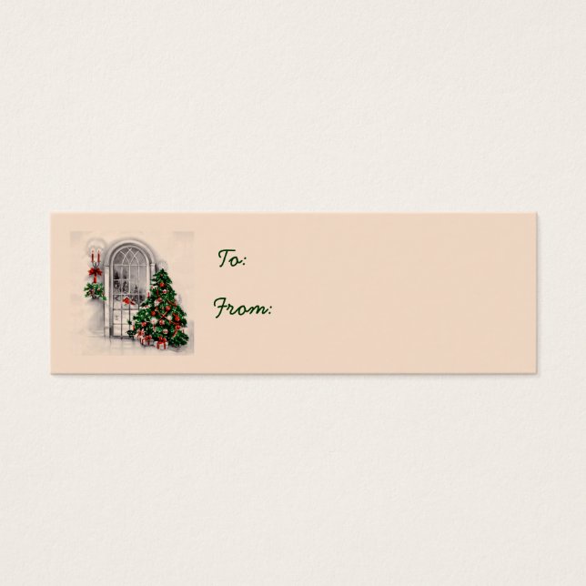 Christmas Tree in Window Gift Tags (Front)