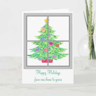 Christmas Tree in Window Greeting Card
