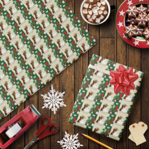Christmas Tree Inspection Funny Calico Cat Holiday Wrapping Paper