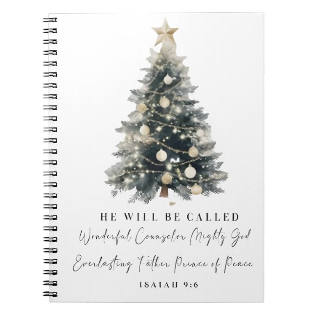 "Christmas Tree Inspirational Notebook  (Front)