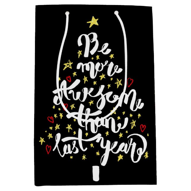 Christmas Tree Inspirational Quote  Medium Gift Bag (Front)