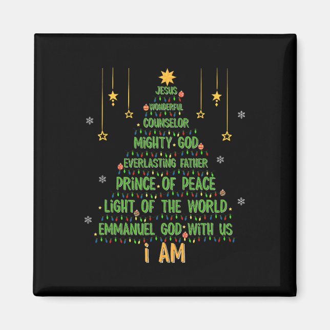 Christmas Tree Jesus Christian Bible Faith Holiday Magnet (Front)