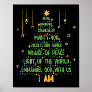 Christmas Tree Jesus Christian Bible Faith Holiday Poster
