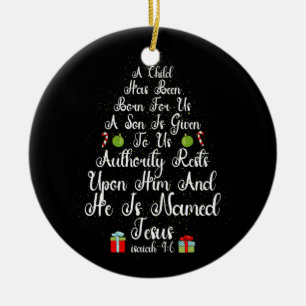 Christmas Tree Jesus Mighty God Isaiah 9 6 Faith C Ceramic Tree Decoration