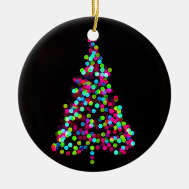 Christmas Tree Jewels Ceramic Tree Decoration (Front)
