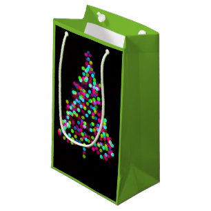 Christmas Tree Jewels on Green Small Gift Bag