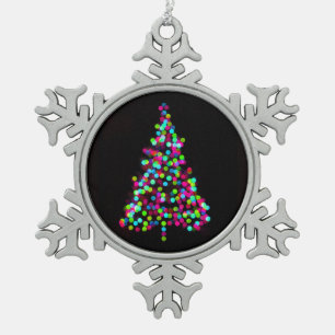Christmas Tree Jewels Snowflake Pewter Christmas Ornament
