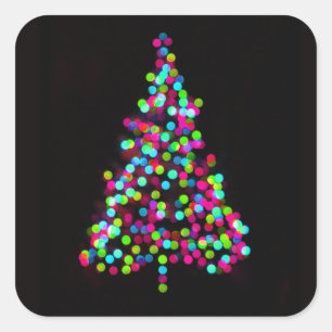 Christmas Tree Jewels Square Sticker