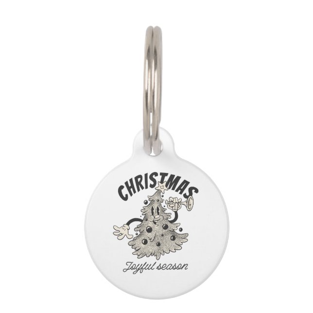 Christmas Tree Joyful Season  Pet Tag (Front)