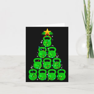 Christmas Tree Kettlebell Xmas Gym Workout Fitness Card