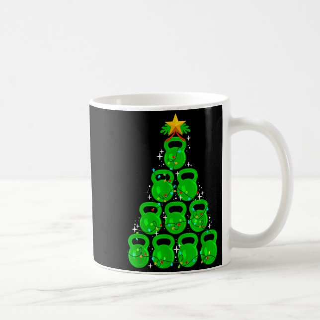 Christmas Tree Kettlebell Xmas Gym Workout Fitness Coffee Mug (Right)
