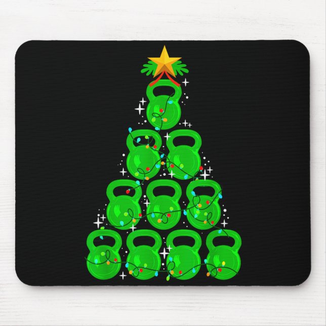 Christmas Tree Kettlebell Xmas Gym Workout Fitness Mouse Mat (Front)