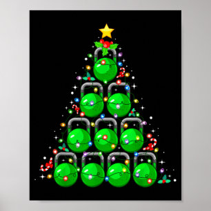 Christmas Tree Kettlebell Xmas Gym Workout Fitness Poster