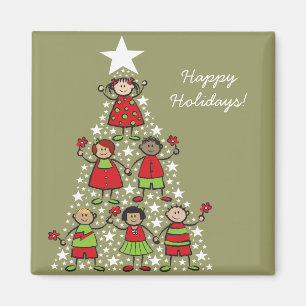Christmas Tree Kids Holiday Gift Magnet