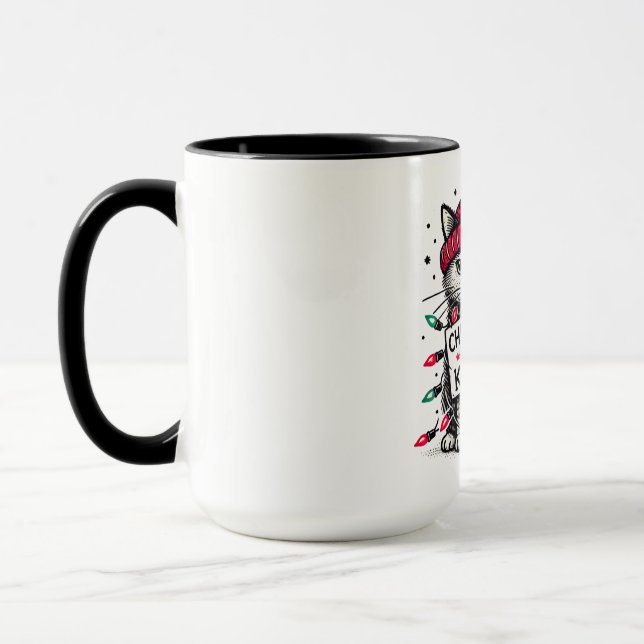 christmas tree killer cat mug (Left)