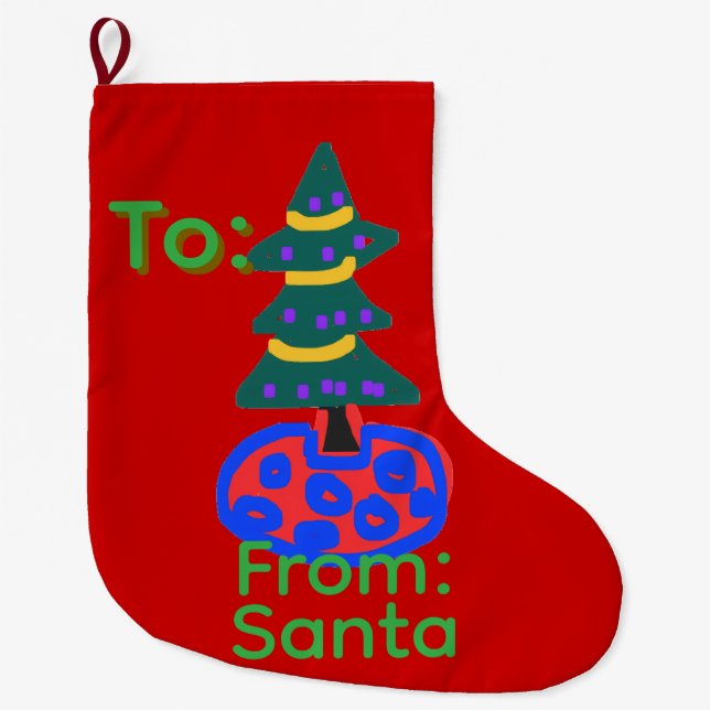 Christmas tree large christmas stocking (Front)