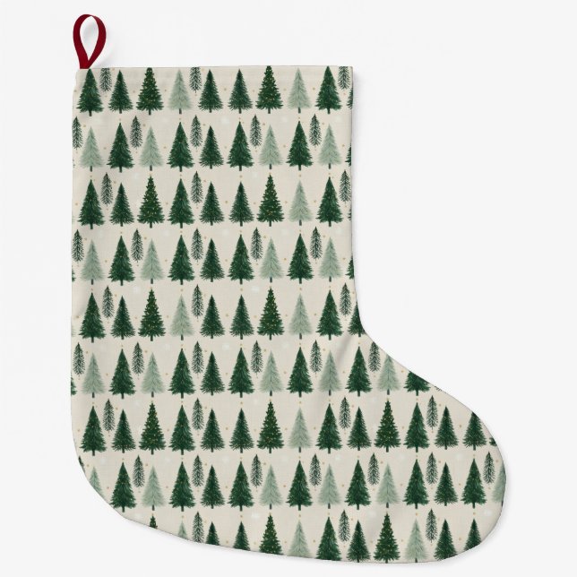 Christmas Tree Large Christmas Stocking (Front)