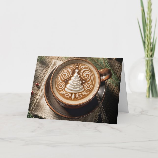 Christmas Tree Latte Holiday Card (Front)