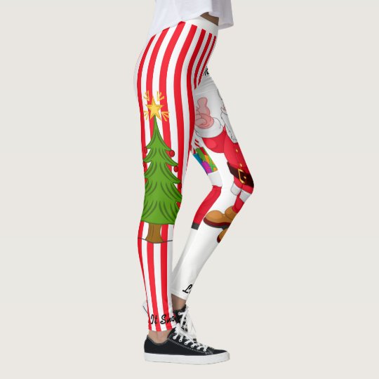 Christmas Tree Leggings Santa Personalise S - XL